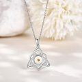 wholesale 925 Sterling Silver Celtic Knot Amber Pendant Necklaces for Women Girls s-0-3