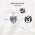 wholesale 925 Sterling Silver Heart Shaped Photo Locket Pendant Necklace Gifts for Women-0-4