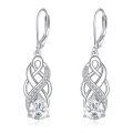 wholesale 925 Sterling Silver Teardrop Moissanite Celtic Knot Drop Earrings for Women-0-0