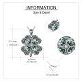 wholesale 925 Sterling Silver Green Moss Agate Four-Leaf Clover Pendant Necklace for Women-0-4