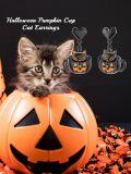wholesale Hypoallergenic 925 Sterling Silver Black Cat Pumpkin Halloween Dangle Earrings Gift for Women and Girls-0-4