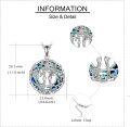 wholesale 925 Sterling Silver Blue Crystal Tree of Life Necklace - Elegant Sister Gift for Birthday, Friendship, Women-0-3