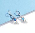 wholesale 925 Sterling Silver Blue Crystal Teardrop Celtic Knot Leverback Earrings Irish Holiday s for Women-0-4