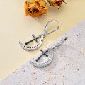 wholesale TOUPOP Christmas Gifts For Women 925 Sterling Silver Moon Cross Earrings For Women Dangle Moon Earrings Hoop Leverback Earrings Retro Punk Earrings Jewelry Valentine's Day Birthday Gifts For Women Wife Daughter -0-2