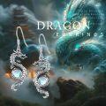 wholesale 925 Sterling Silver Moonstone Dragon Drop Earrings for Women and Men-0-4