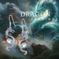 wholesale 925 Sterling Silver Moonstone Dragon Drop Earrings for Women and Men-0-4