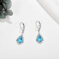 wholesale 925 Sterling Silver Blue Opal Teardrop Filigree Leverback Earrings Gift for Her-0-12