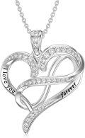 wholesale TOUPOP Infinity Heart Necklace For Women 925 Sterling Silver I Love You Forever Heart Necklace Pendant Jewelry Gift For Her Mom Girlfriend Wife Birthday -0-0