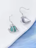 TOUPOP Sterling Silver Turquoise Ocean Animal Dangle Drop Earrings-0-1