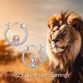 wholesale 925 Sterling Silver Lion Cub Hoop Earrings - Adorable Tiny  for Her-0-4