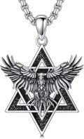 wholesale 925 Sterling Silver Eagle Star Triangle Pendant Necklace s for Women and Men-0-0