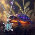 wholesale 925 Sterling Silver Turquoise Sea Turtle Pendant Necklace for Men & Women-0-5