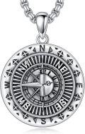 wholesale 925 Sterling Silver Compass Pendant Necklace  for Women and Men Gifts for Her Girlfriend or Mom - Birthday & Anniversary Jewelry-0-0