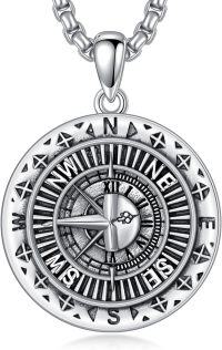 wholesale 925 Sterling Silver Compass Pendant Necklace  for Women and Men Gifts for Her Girlfriend or Mom - Birthday & Anniversary Jewelry-Compass Necklace-2