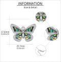 wholesale 925 Sterling Silver Abalone Shell Butterfly Pendant Necklace with Cubic Zirconia Accents-0-2