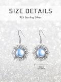wholesale 925 Sterling Silver Blue Moonstone Round Cut Leverback Dangle Drop Earrings for Women-0-3