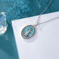 wholesale 925 Sterling Silver St. Benedict Pendant with Turquoise Stone - Religious Jewelry for Men & Women -0-2