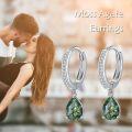 wholesale 925 Sterling Silver Teardrop Green Moss Agate Hoop Earrings Gemstone s for Her-0-2