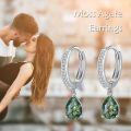 wholesale 925 Sterling Silver Teardrop Green Moss Agate Hoop Earrings Gemstone s for Her-0-2