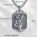 wholesale 925 Sterling Silver Saint Christopher and Saint Michael Pendant Chain Set for Men & Women Catholic Religious -0-4