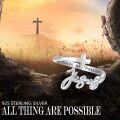 wholesale 925 Sterling Silver All Things Are Possible Jesus Cross Ring Adjustable Christian Jewelry for Women-0-3