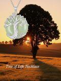 wholesale 14K Gold Sterling Silver Jade Tree of Life Necklace for Women-0-2