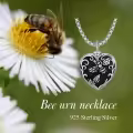 TOUPOP 925 Sterling Silver Heart Urn Necklace For Ashes Keepsake-0-1