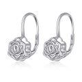 wholesale 925 Sterling Silver Rose Drop Earrings-0-0