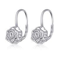 wholesale 925 Sterling Silver Rose Drop Earrings-E
