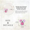wholesale 925 Sterling Silver Koala Heart Stud Earrings for Women Girls Gift Pink Bowknot Charm Jewelry Accessories-0-5