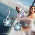 wholesale 925 Sterling Silver Moonstone Abalone Star of David Witchy Celtic Shell Flower Saturn Dangle Earrings Wholesale for Women - Jewish and Irish Style Gift Ideas-0-2