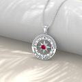 wholesale Sterling Silver Compass Birthstone Necklace  I d Be Lost Without You Pendant Jewelry for Women-0-4