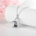 wholesale 925 Sterling Silver Heart-Shaped Squirrel Pendant Necklace for Women and Girls-0-2
