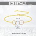 wholesale 14k Gold Three Tone Interlocking Circles Chain Bracelet For Women-0-5