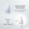 wholesale 925 Sterling Silver Heart Treble Clef Blue Opal Music Note Pendant Necklace For Women-0-4