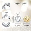 wholesale 925 Sterling Silver Heart-Shaped Locket Necklace w/Photos & Cubic Zirconia Accents - Pet Memorial Gift-0-5