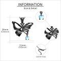 wholesale 925 Sterling Silver Black Butterfly Pendant with Heart Charm - Mothers Day Gift for Her-0-3