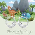 wholesale 925 Sterling Silver Cute Dinosaur Hoop Earrings-0-5
