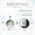 wholesale 925 Sterling Silver Mountain Sunrise Moss Agate Oval Pendant Necklace Two Tone-0-3