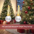wholesale 14K Gold White Freshwater Pearl Diamond Drop Earrings for Women-0-1
