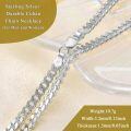 wholesale 925 Sterling Silver 18" 20" Two Layer Rope Chain For Women Mens 18k White Gold Plated Fine Chain Necklace-0-3