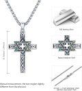 wholesale 925 Sterling Silver Abalone Shell Inlay Celtic Cross Pendant Necklace-0-5