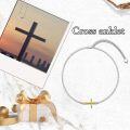 wholesale 925 Sterling Silver Cross Charm Anklet with Heart Pendant - Adjustable Size Jewelry for Women-0-5