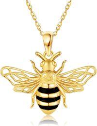 wholesale 14K Gold Bee Pendant Necklace Minimalist Fine s for Her Birthday Anniversary Valentines Mother's Day-Bumble Necklace-Bumble Necklace