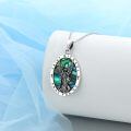 wholesale 925 Silver Saint Michael Archangel Abalone Shell Oval Pendant Necklace-0-1