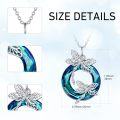 wholesale 925 Sterling Silver & Crystal Dragonfly Infinity Necklace for Women, Elegant Jewelry Gift for Wife Mom Sister Daughter, Hypoallergenic Cubic Zirconia Pendant-0-2