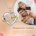 TOUPOP Sterling Silver Birthstones Personalized Love Infinity Necklace-0-5