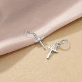 wholesale 925 Sterling Silver Cross Drop Earrings with Heart and Knot Design-0-3