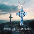 wholesale 925 Sterling Silver Blue Enamel Star of David Celtic Knot Cross Pendant Necklace-0-1