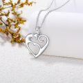 wholesale 925 Sterling Silver Heart Shape with Cubic Zirconia Pendant Necklace for Women-0-3